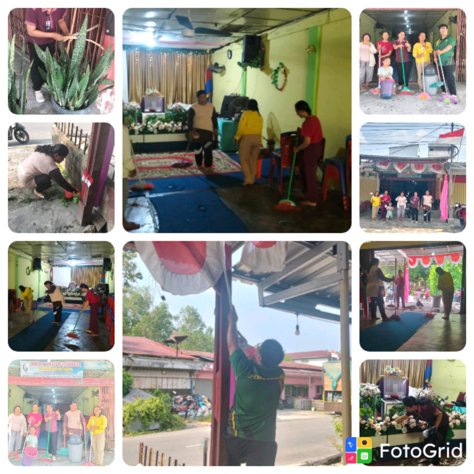 Gerakan Bersih-Bersih Masjid di GPdI JEMAAT METANOI, Kecamatan Siak — Aksi GEREJA GPdI  METANOIA SIAK KOTA