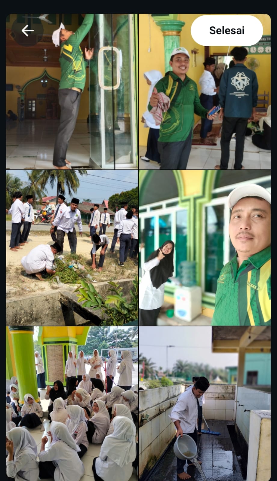 Dokumentasi kegiatan Bersih bersih Masjid di Masjid Robitatul Abidin Kampung Jayapura